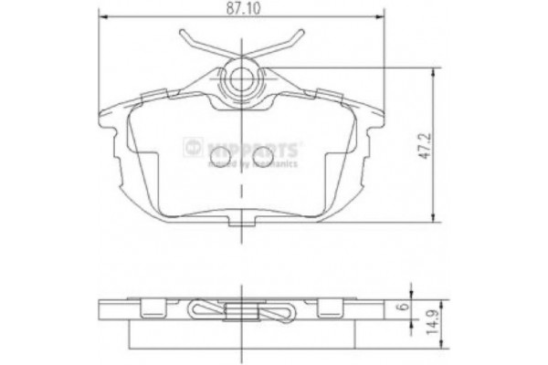 Nipparts Σετ τακάκια, Δισκόφρενα - J3615012