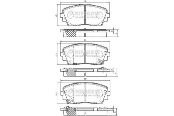 Nipparts Σετ τακάκια, Δισκόφρενα - N3600332 Nipparts Σετ τακάκια, Δισκόφρενα - N3600332