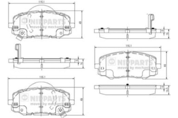 Nipparts Σετ τακάκια, Δισκόφρενα - N3600552 Nipparts Σετ τακάκια, Δισκόφρενα - N3600552