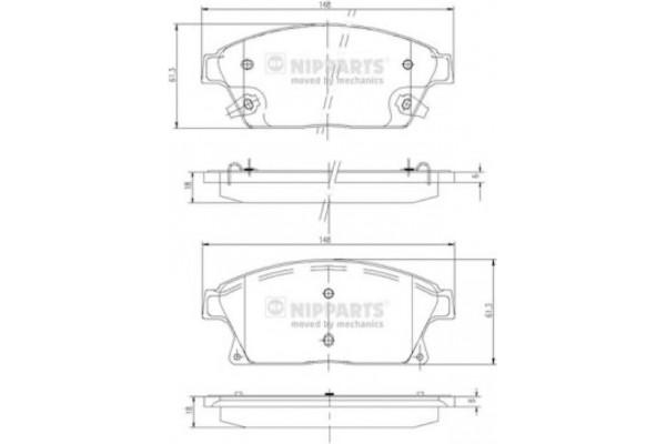 Nipparts Σετ τακάκια, Δισκόφρενα - N3600915 Nipparts Σετ τακάκια, Δισκόφρενα - N3600915
