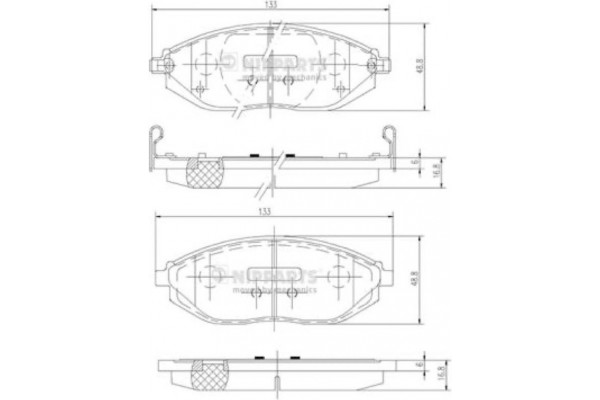 Nipparts Σετ τακάκια, Δισκόφρενα - N3600916 Nipparts Σετ τακάκια, Δισκόφρενα - N3600916