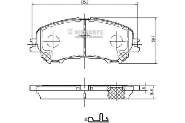 Nipparts Σετ τακάκια, Δισκόφρενα - N3601111