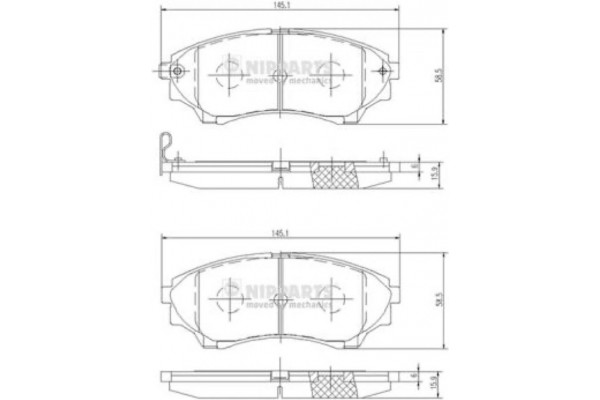 Nipparts Σετ τακάκια, Δισκόφρενα - N3603069 Nipparts Σετ τακάκια, Δισκόφρενα - N3603069