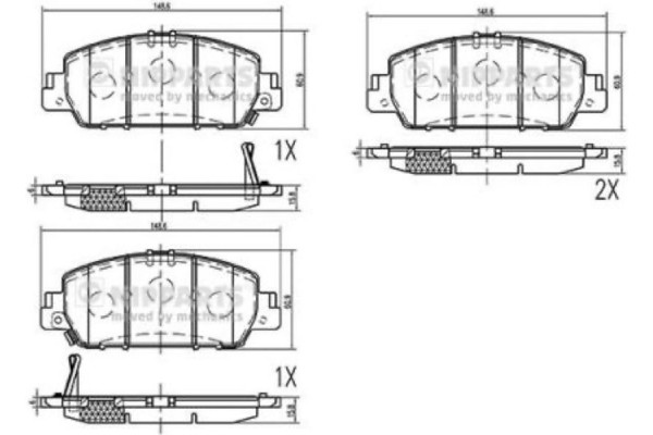 Nipparts Σετ τακάκια, Δισκόφρενα - N3604074 Nipparts Σετ τακάκια, Δισκόφρενα - N3604074