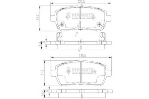 Nipparts Σετ τακάκια, Δισκόφρενα - N3606022