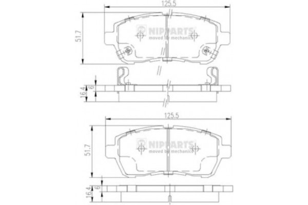 Nipparts Σετ τακάκια, Δισκόφρενα - N3606022 Nipparts Σετ τακάκια, Δισκόφρενα - N3606022
