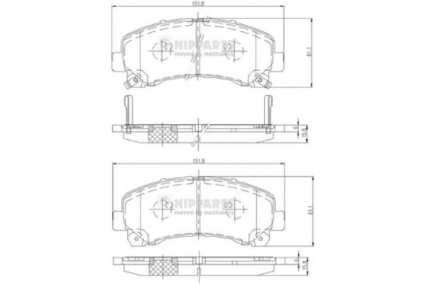 Nipparts Σετ τακάκια, Δισκόφρενα - N3609011