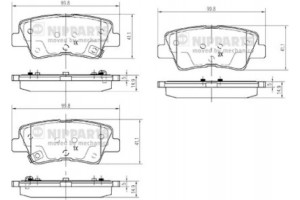 Nipparts Σετ τακάκια, Δισκόφρενα - N3610314