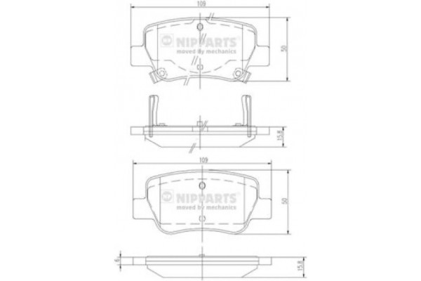 Nipparts Σετ τακάκια, Δισκόφρενα - N3612042