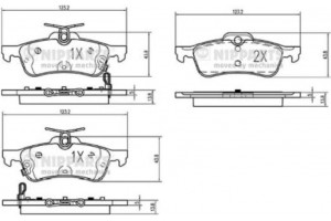 Nipparts Σετ τακάκια, Δισκόφρενα - N3614022