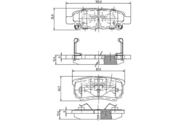Nipparts Σετ τακάκια, Δισκόφρενα - N3615015