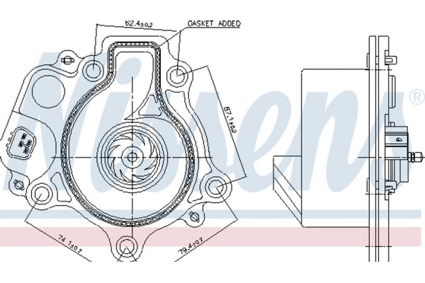 Nissens Αντλία νερού, Ψυγείο Κινητήρα - 831074