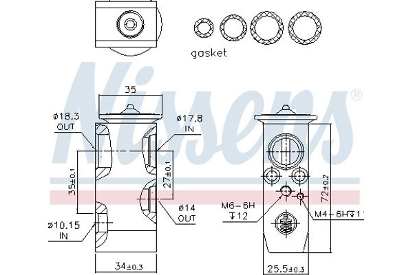 Nissens Βαλβίδα εκτόνωσης, συστ. κλιματ. - 999279