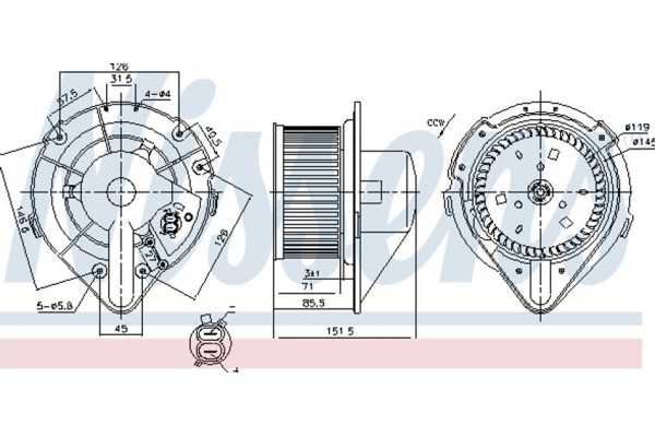 Nissens Βεντιλατέρ Εσωτερικού Χώρου - 87066