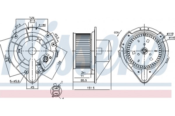 Nissens Βεντιλατέρ Εσωτερικού Χώρου - 87066