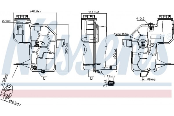 Nissens Δοχείο διαστολής, Ψυκτικό Υγρό - 996242