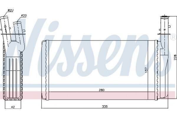Nissens Εναλλάκτης θερμότητας, Θέρμανση Εσωτερικού Χώρου - 70016
