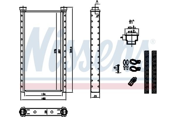 Nissens Εναλλάκτης θερμότητας, Θέρμανση Εσωτερικού Χώρου - 70235