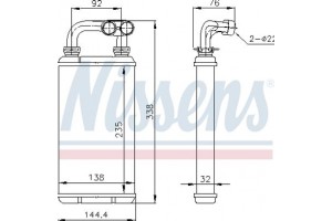 Nissens Εναλλάκτης θερμότητας, Θέρμανση Εσωτερικού Χώρου - 70519