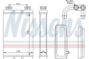 Nissens Εναλλάκτης θερμότητας, Θέρμανση Εσωτερικού Χώρου - 70520
