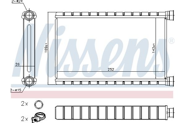 Nissens Εναλλάκτης θερμότητας, Θέρμανση Εσωτερικού Χώρου - 70527