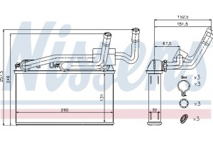 Nissens Εναλλάκτης θερμότητας, Θέρμανση Εσωτερικού Χώρου - 70529