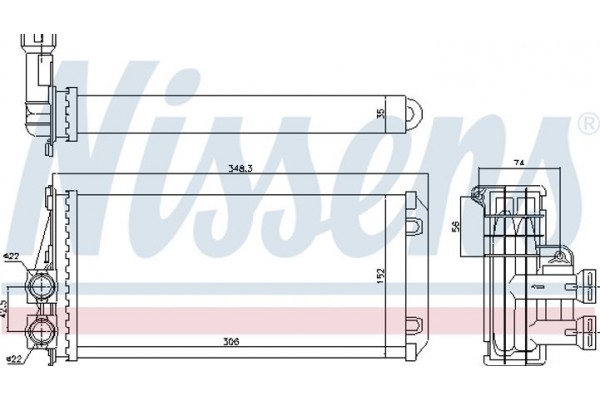 Nissens Εναλλάκτης θερμότητας, Θέρμανση Εσωτερικού Χώρου - 707083