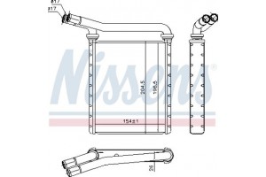 Nissens Εναλλάκτης θερμότητας, Θέρμανση Εσωτερικού Χώρου - 707090