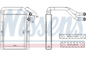 Nissens Εναλλάκτης θερμότητας, Θέρμανση Εσωτερικού Χώρου - 707093