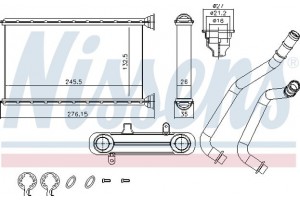 Nissens Εναλλάκτης θερμότητας, Θέρμανση Εσωτερικού Χώρου - 707190