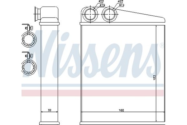 Nissens Εναλλάκτης θερμότητας, Θέρμανση Εσωτερικού Χώρου - 70807