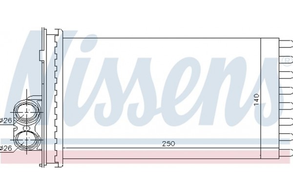 Nissens Εναλλάκτης θερμότητας, Θέρμανση Εσωτερικού Χώρου - 71154