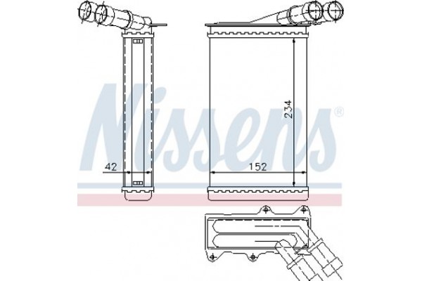 Nissens Εναλλάκτης θερμότητας, Θέρμανση Εσωτερικού Χώρου - 71156