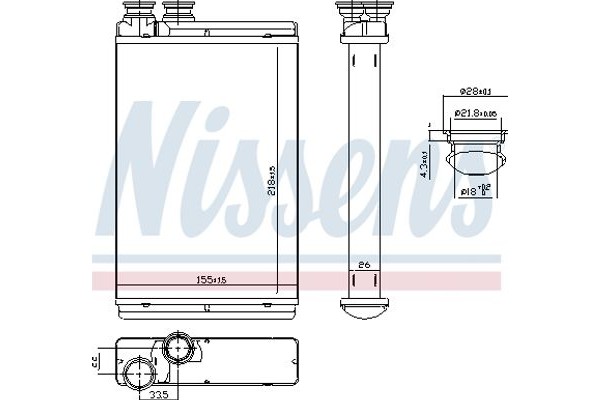 Nissens Εναλλάκτης θερμότητας, Θέρμανση Εσωτερικού Χώρου - 71158