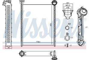 Nissens Εναλλάκτης θερμότητας, Θέρμανση Εσωτερικού Χώρου - 71162
