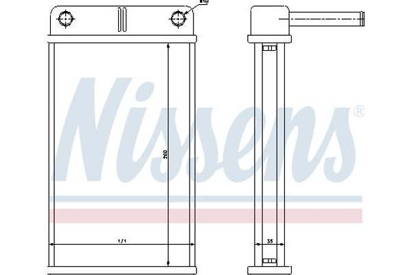 Nissens Εναλλάκτης θερμότητας, Θέρμανση Εσωτερικού Χώρου - 71443