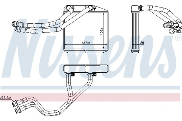 Nissens Εναλλάκτης θερμότητας, Θέρμανση Εσωτερικού Χώρου - 71455