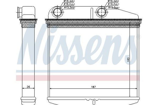 Nissens Εναλλάκτης θερμότητας, Θέρμανση Εσωτερικού Χώρου - 71456