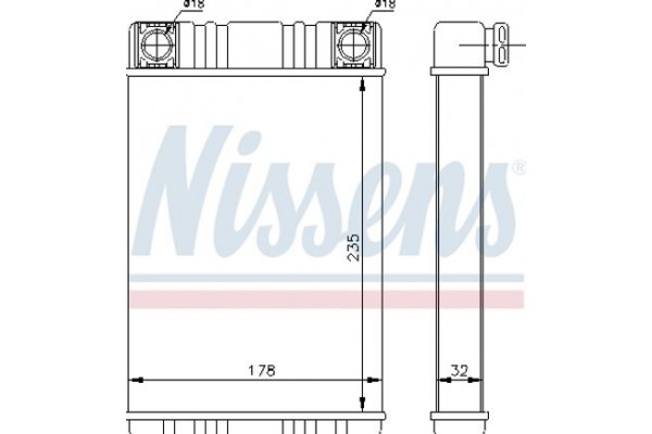 Nissens Εναλλάκτης θερμότητας, Θέρμανση Εσωτερικού Χώρου - 72028