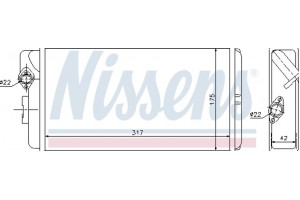 Nissens Εναλλάκτης θερμότητας, Θέρμανση Εσωτερικού Χώρου - 72035