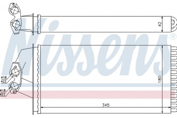 Nissens Εναλλάκτης θερμότητας, Θέρμανση Εσωτερικού Χώρου - 72036