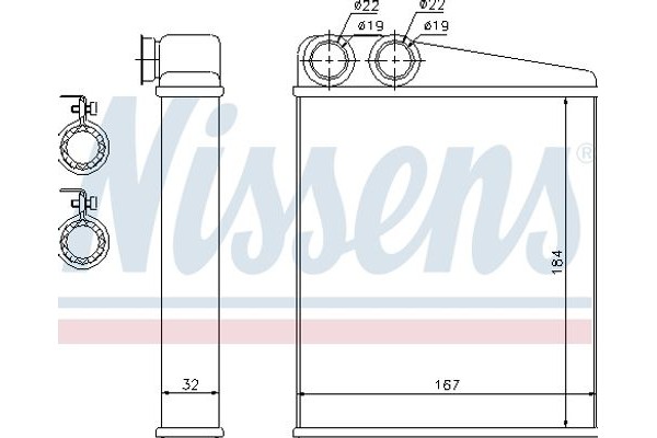 Nissens Εναλλάκτης θερμότητας, Θέρμανση Εσωτερικού Χώρου - 72047