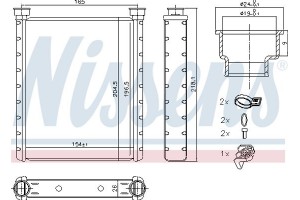 Nissens Εναλλάκτης θερμότητας, Θέρμανση Εσωτερικού Χώρου - 72065