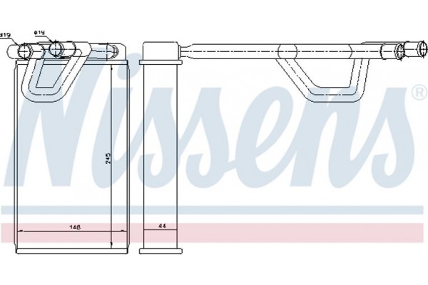 Nissens Εναλλάκτης θερμότητας, Θέρμανση Εσωτερικού Χώρου - 72208