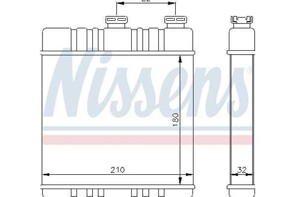 Nissens Εναλλάκτης θερμότητας, Θέρμανση Εσωτερικού Χώρου - 72660