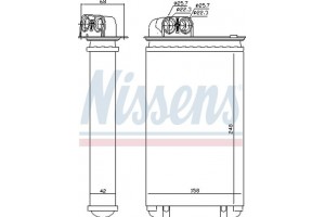 Nissens Εναλλάκτης θερμότητας, Θέρμανση Εσωτερικού Χώρου - 72936