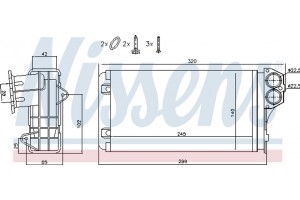 Nissens Εναλλάκτης θερμότητας, Θέρμανση Εσωτερικού Χώρου - 72941