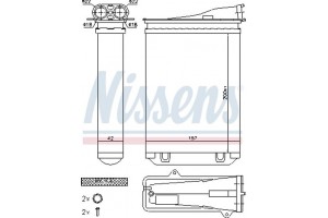 Nissens Εναλλάκτης θερμότητας, Θέρμανση Εσωτερικού Χώρου - 72954