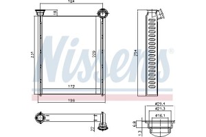 Nissens Εναλλάκτης θερμότητας, Θέρμανση Εσωτερικού Χώρου - 72987