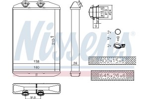 Nissens Εναλλάκτης θερμότητας, Θέρμανση Εσωτερικού Χώρου - 73344